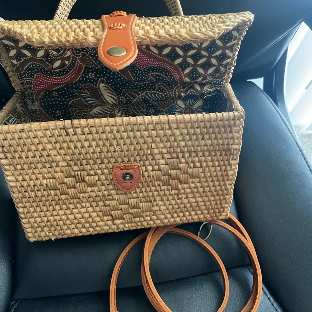 Rattan rectangular bag - Picture 3 of 3